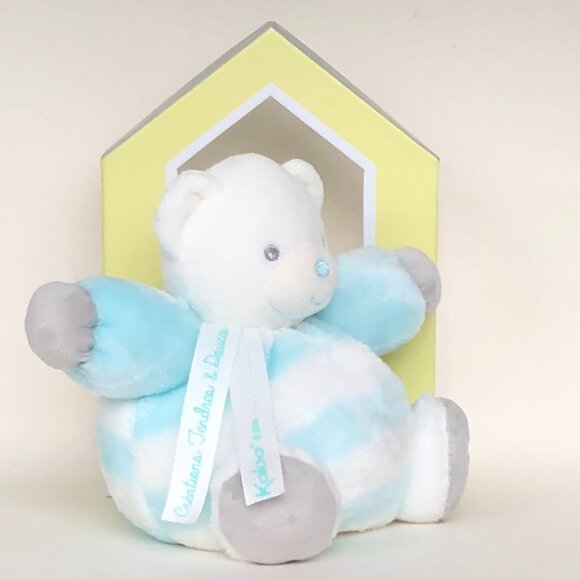 Kaloo Brand New Small Bear Blue Aqua & Cream Pastel Plush Stuffed  Animal  🧸🤍 - Picture 6 of 10